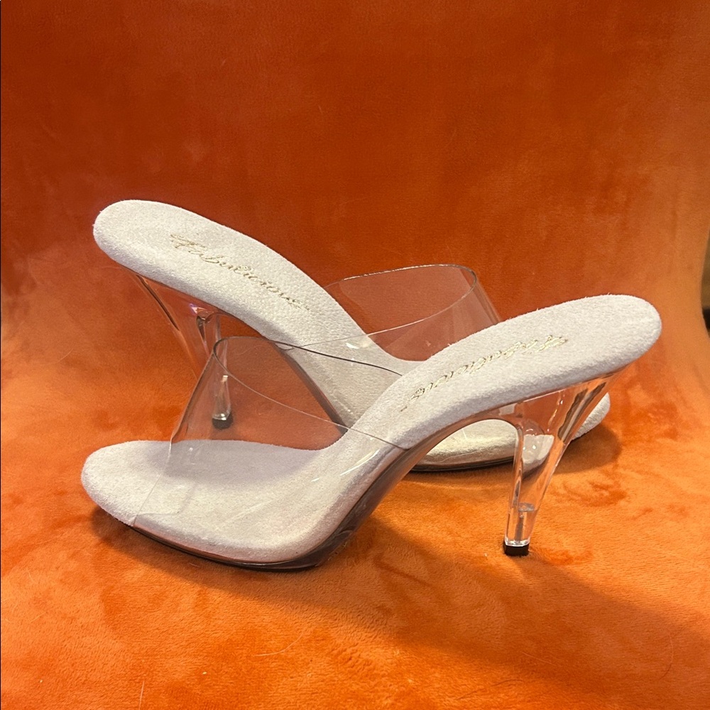 Transparent Heeled Mules